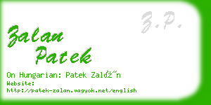 zalan patek business card